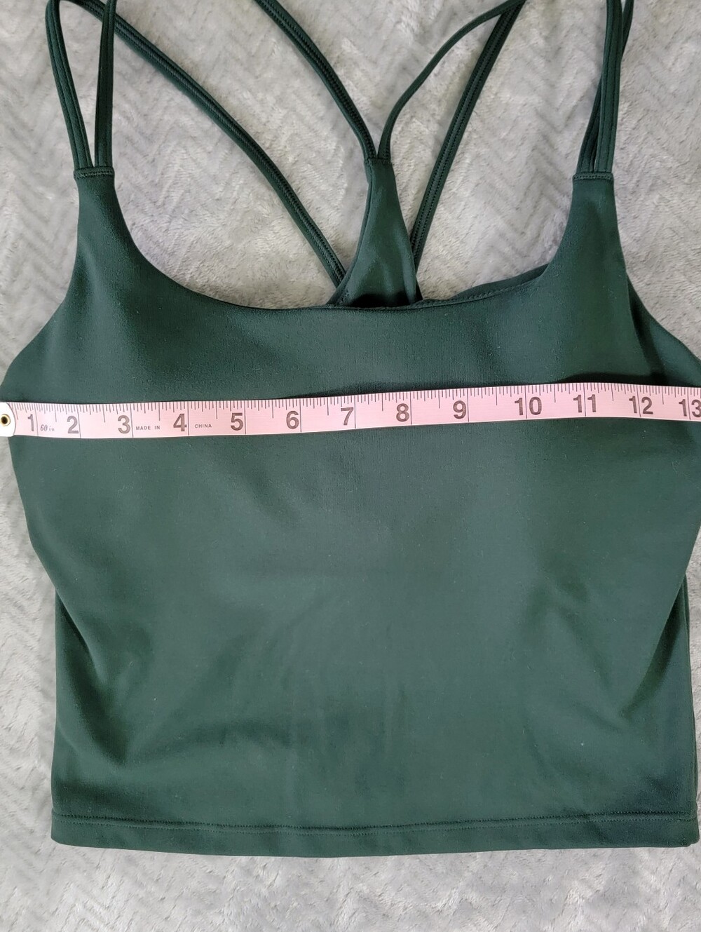 Fabletics Womens Green Cropped Racerback Tank Built-In Bra Stretch Size Small - Picture 9 of 10